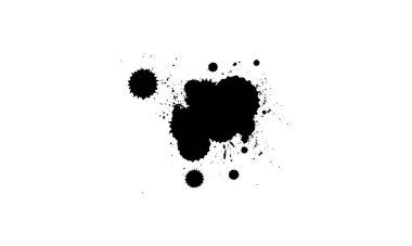 beyaz arkaplanda siyah suluboya fırçalanmış sıçrama