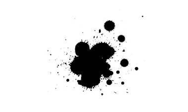 Siyah mürekkep rengi beyaz arkaplana sıçradı