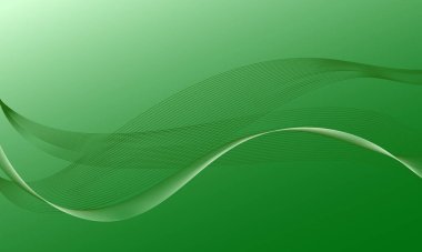 İş hatları ile yeşil ışık dalga eğrileri teknoloji soyut arkaplan
