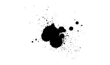 Siyah mürekkep boyası beyaz zemine sıçramış.