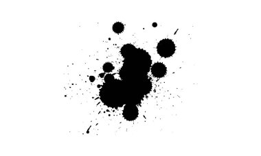 beyaz arkaplanda siyah suluboya sıçraması