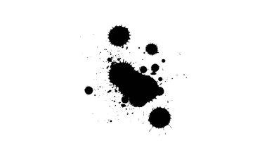 siyah suluboya fırçası damla sıçrama grunge grafik element