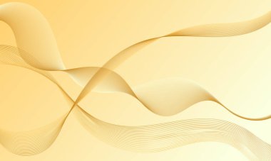 Sarı düz çizgiler, gradyan soyut arkaplanda eğriler oluşturur