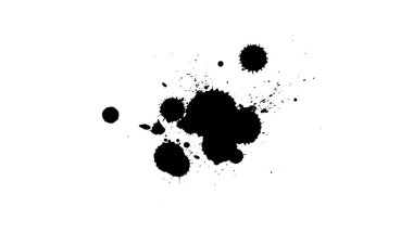 Siyah mürekkep boyası beyaz zemine sıçramış.