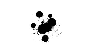 Siyah mürekkep beyaz zemine sıçramış.