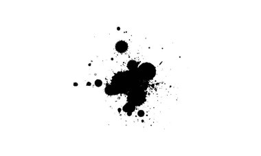 siyah suluboya fırça boya beyaz arkaplanda sıçrama