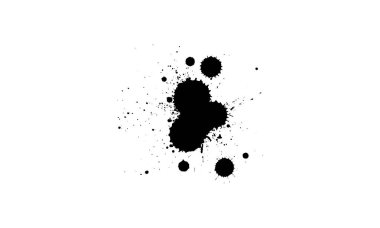 Siyah mürekkep beyaz zemine sıçramış.