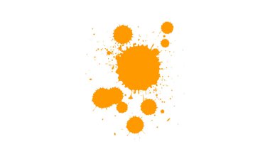 turuncu suluboya fırça beyaz arkaplana sıçradı