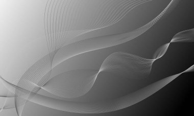 Gri düz çizgiler yumuşak gradyan soyut arkaplan ile eğriler sallıyor