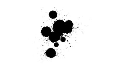 siyah mürekkep fırçası yere sıçradı grunge grafik elementi