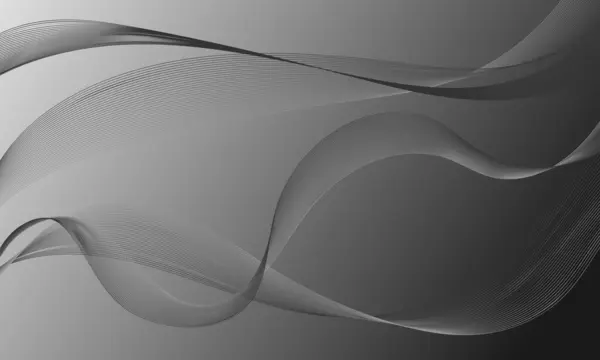 Gri gümüş iş çizgileri düz gradyan soyut arkaplan üzerinde eğriler sallıyor