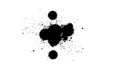 siyah suluboya fırça beyaz arkaplan grunge grafiğine sıçradı