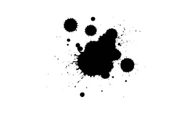 Siyah mürekkep boyası beyaz zemine sıçramış.