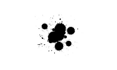 siyah suluboya beyaz arkaplana sıçradı