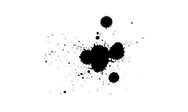 Siyah mürekkep damladı. Pis grunge grafiği sıçrattı.