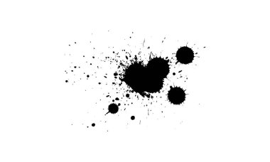 Siyah suluboya beyaz arkaplana sıçradı