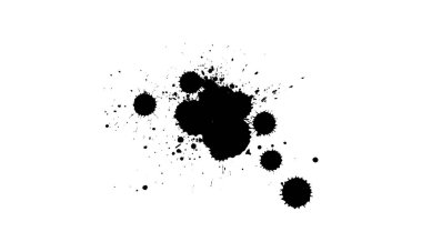 siyah mürekkep boyası sıçrama grunge grafik elementon beyaz arkaplan
