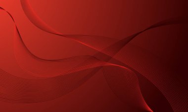 Kırmızı çizgiler düz gradyan soyut arkaplanda eğriler oluşturur