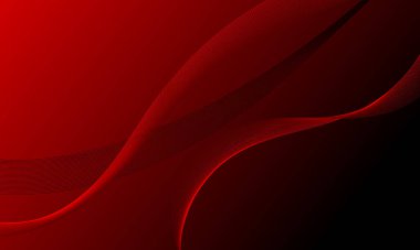 Kırmızı çizgiler düz gradyan soyut arkaplanda eğriler oluşturur