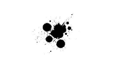 siyah suluboya fırça beyaz arkaplana sıçradı