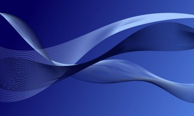 Yumuşak gradyan soyut arkaplan ile mavi pürüzsüz ışık dalgası eğrileri