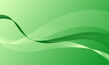 Yeşil ışık çizgileri yumuşak eğimli soyut arkaplan eğrileri sallıyor