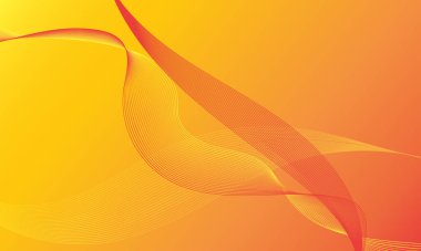 Sarı turuncu çizgiler düz gradyan soyut arkaplan eğrileri oluşturur