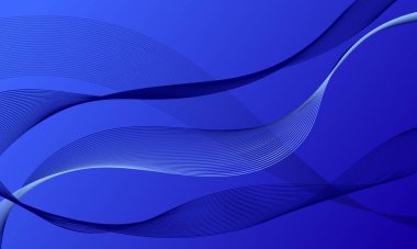 Mavi çizgiler yumuşak gradyan soyut arkaplanda eğriler oluşturur