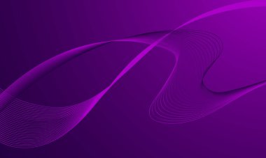 Yumuşak çizgileri olan mor menekşeler, düzgün eğimli soyut arkaplan üzerinde eğriler sallıyor