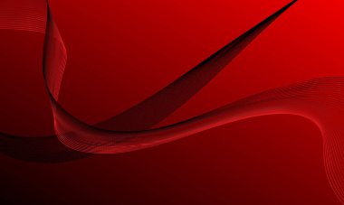 Kırmızı iş hatları düzgün eğimli soyut arkaplan eğrileri sallıyor
