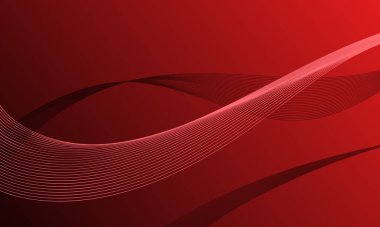 Kırmızı çizgiler düz gradyan soyut arkaplanda eğriler oluşturur