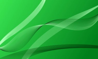 Yeşil ışık çizgileri eğimli soyut arkaplan eğrilerini sallıyor