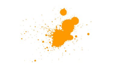 turuncu suluboya fırçası yere sıçradı grunge grafik elementi