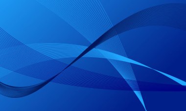 mavi düz çizgiler düz gradyan soyut arkaplan üzerinde eğriler sallıyor