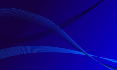 Çizgileri olan mavi ışık pürüzsüz gradyan soyut arkaplanda dalga eğrileri oluşturur