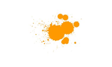 turuncu suluboya resim beyaz arkaplana sıçradı