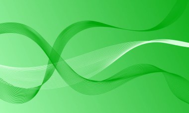 yeşil ışık çizgileri pürüzsüz gradyan soyut arkaplan üzerinde dalga eğrisi