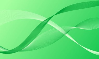 Yeşil ışık iş hatları yumuşak eğimli soyut arkaplan eğrileri sallıyor