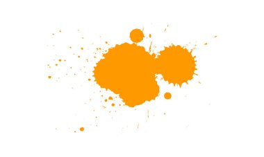 turuncu suluboya fırçalanmış boya sıçramış grunge grafik elementi