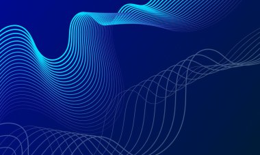 mavi ışık iş hatları yumuşak gradyan soyut arka planda eğriler sallıyor