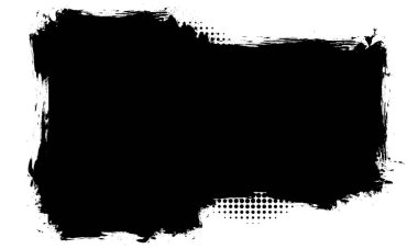 siyah pankart etiket fırçası sanatsal grunge grafik soyut arkaplan boyama