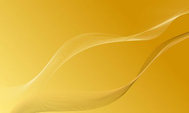 Sarı altın çizgiler düz gradyan soyut arkaplanda kıvrımlar oluşturur