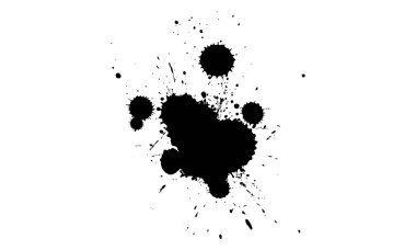 siyah mürekkep fırçası boyası sıçradı.