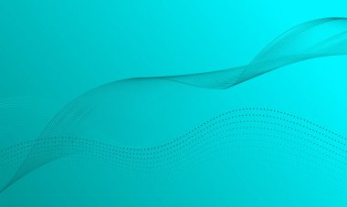 Yeşil nokta çizgileri dalgaları yüksek teknoloji soyut arkaplanı eğriliyor