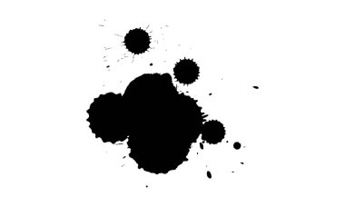 siyah mürekkep fırçalanmış boya sıçramış grunge grafik elementi