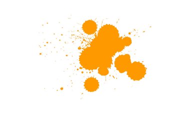 turuncu suluboya fırçalanmış boya sıçramış sanatsal grunge grafik element