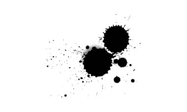 Siyah mürekkep fırçası beyaz zemine sıçramış.