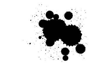 siyah mürekkep fırçalanmış boya sıçramış grunge grafik elementi