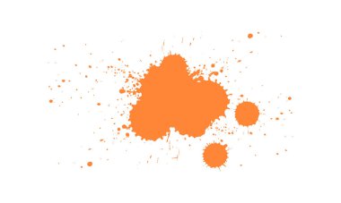 turuncu fırçalı sanatsal sıçrama grunge grafik elementi üzerine sıçradı