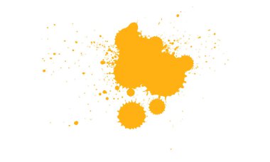 Sarı fırçalı sanatsal sıçrama grunge grafik elementi üzerine